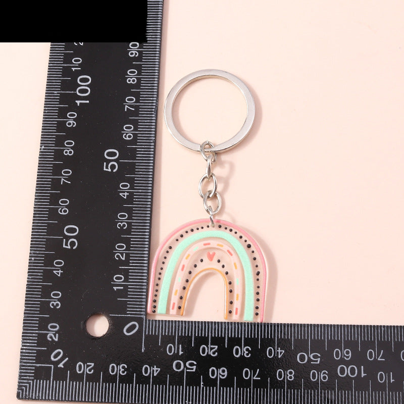 Wholesale Acrylic Rainbow Keychain School Bag Accessories Pendant